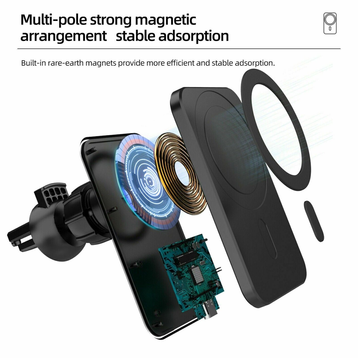 Magnetic wireless car charger